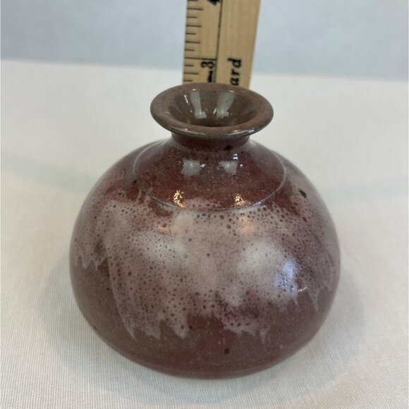 Handmade Ceramic Bead Oil Lamp Speckled Glaze Finish Signed By Artist - Picture 6 of 8